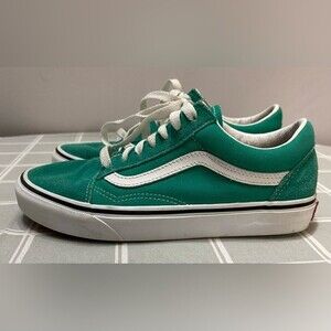 Vans Old Skool Retro Low Tops Casual Skateboarding Shoes Green Sz M 5.5 W 7